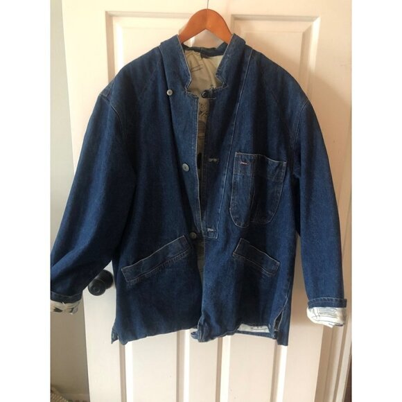 Woman's Curvy Plus Blue Jean Modeling Agency Jacket from Paris 1990's size 2X - Picture 2 of 9